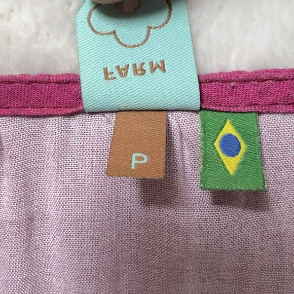 Farm Rio Tiered Midi Dress Womens Sz P (Small) Pink Floral Puff Sleeve - Picture 7 of 11